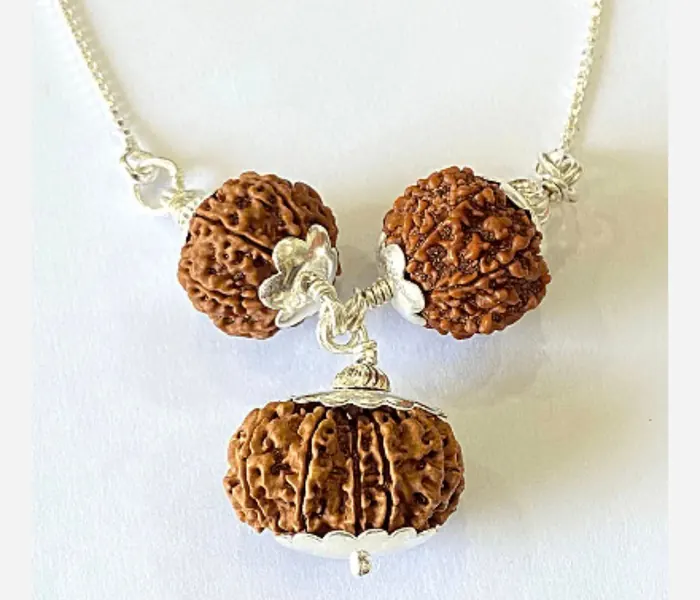Rudraksha beads in silver