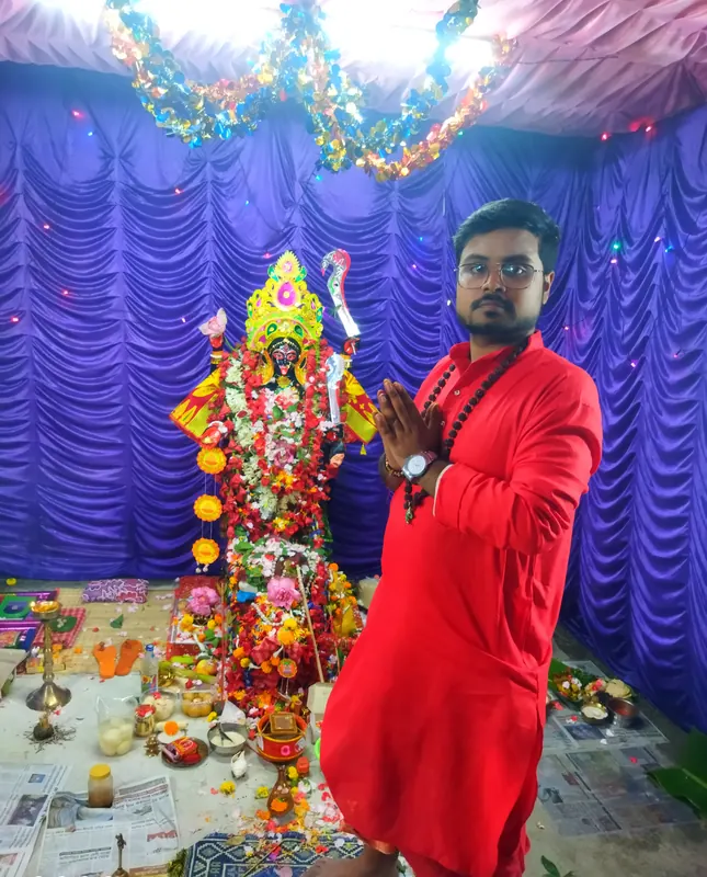 Rohit Chakraborty at Kali Puja